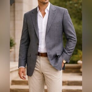 Ralph Lauren Classic Old Money Silk Wool Men Blazer Sport Coat – Size 43R